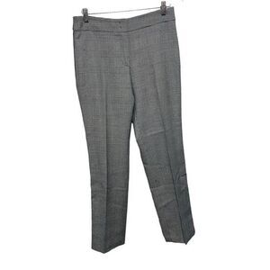 Akris Punto Pants Womens 8 Black Houndstooth Straight Dressy Wool FLAWS‎